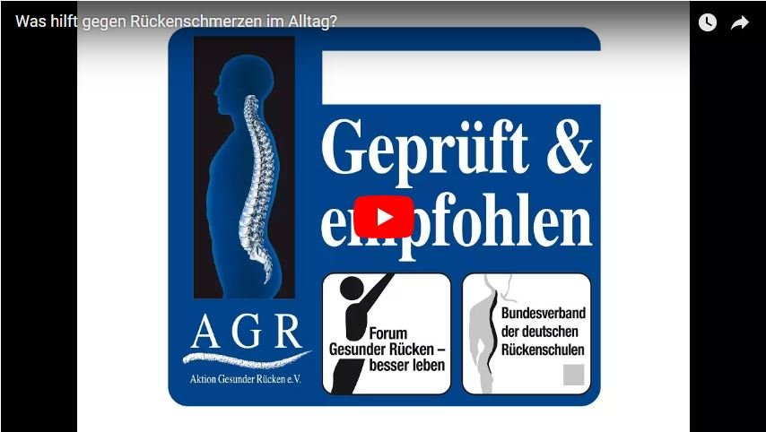 Youtube Video vom AGR, dem Bundesverband der deutschen Rückenschulen